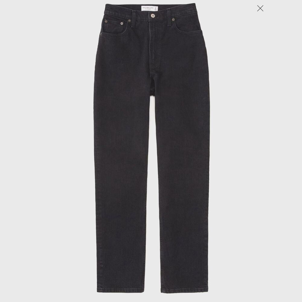 Abercrombie & Fitch Black Curve Love Ultra High Rise 90s Straight Jean Sz 26